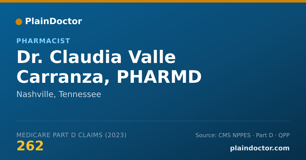 Shareable card for Claudia Valle Carranza, PHARMD - Pharmacist, Nashville, TN