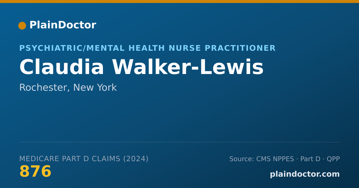 Shareable card for Claudia Walker-Lewis - Psychiatric/Mental Health Nurse Practitioner, Rochester, NY