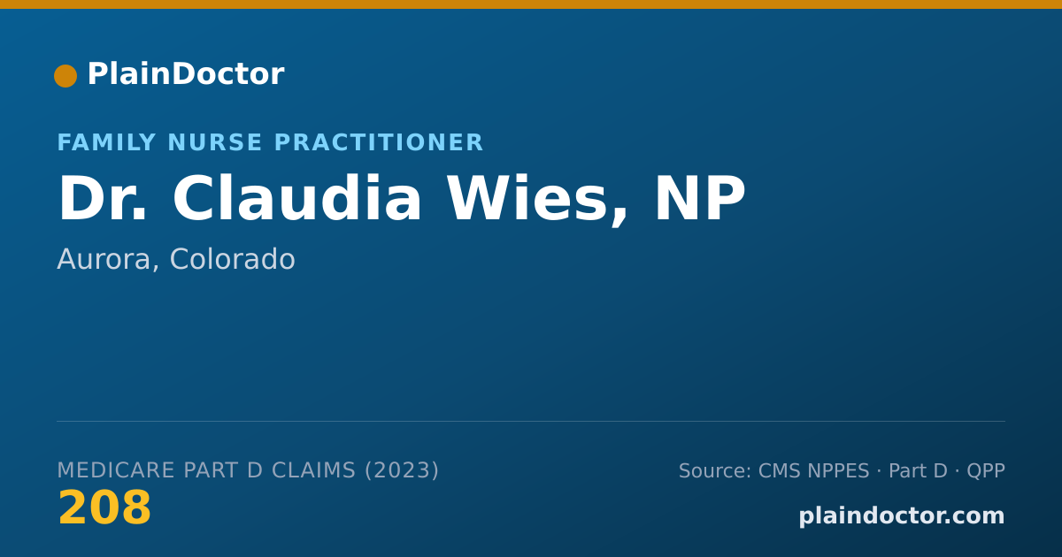 Shareable card for Claudia Wies, NP - Family Nurse Practitioner, Aurora, CO