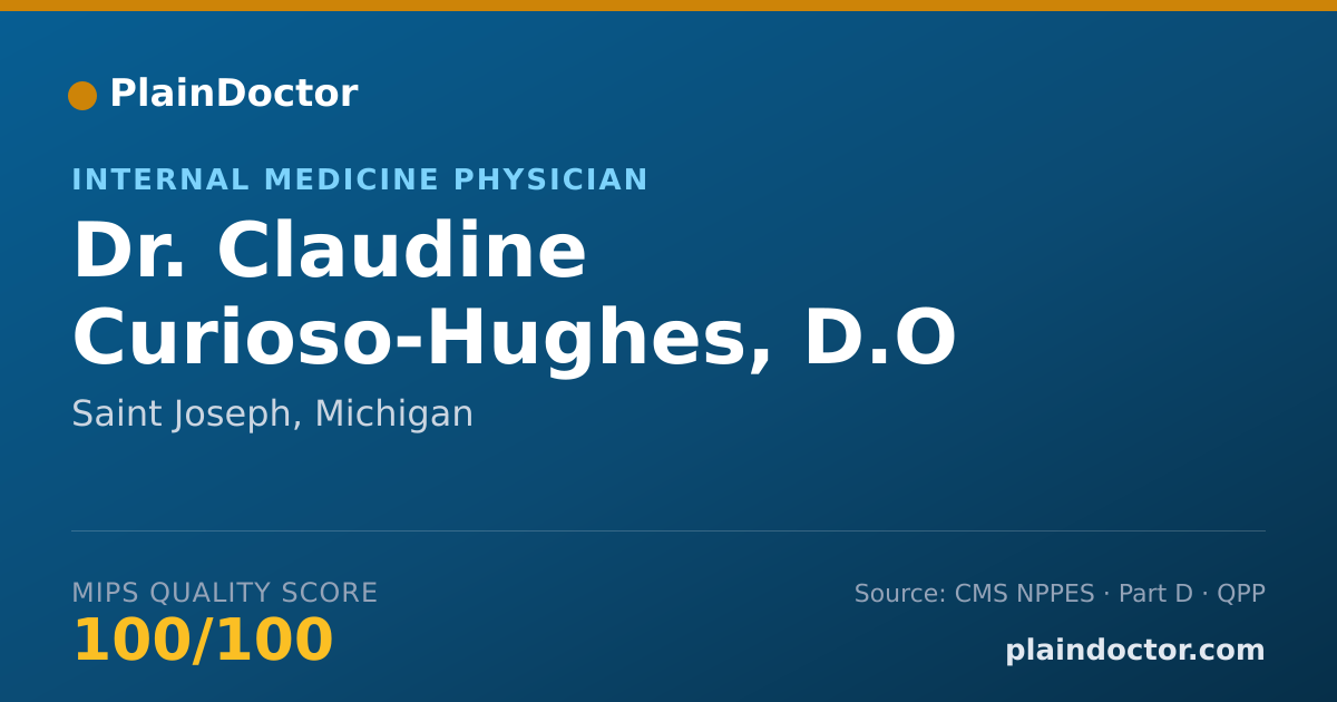 Shareable card for Claudine Curioso-Hughes, D.O - Internal Medicine Physician, Saint Joseph, MI