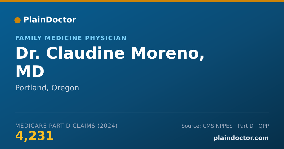 Shareable card for Claudine Moreno, MD - Family Medicine Physician, Portland, OR