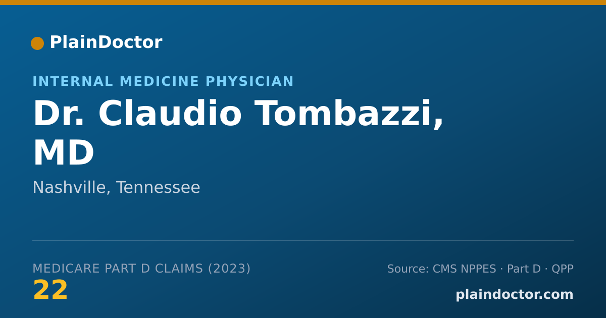Shareable card for Claudio Tombazzi, MD - Internal Medicine Physician, Nashville, TN
