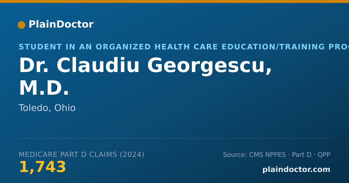Shareable card for Claudiu Georgescu, M.D. - Student in an Organized Health Care Education/Training Program, Toledo, OH