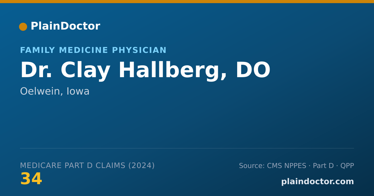 Shareable card for Clay Hallberg, DO - Family Medicine Physician, Oelwein, IA