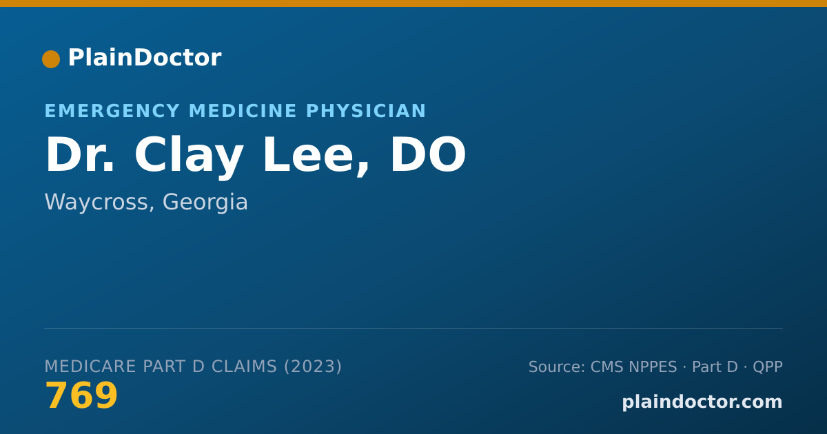 Shareable card for Clay Lee, DO - Emergency Medicine Physician, Waycross, GA