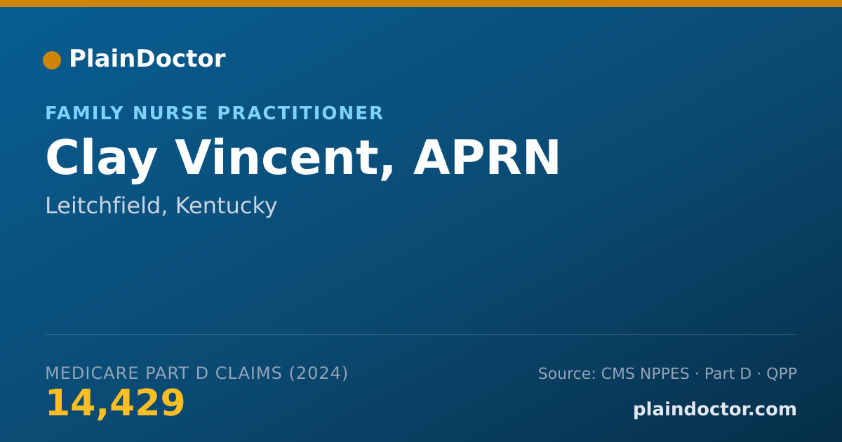 Shareable card for Clay Vincent, APRN - Family Nurse Practitioner, Leitchfield, KY