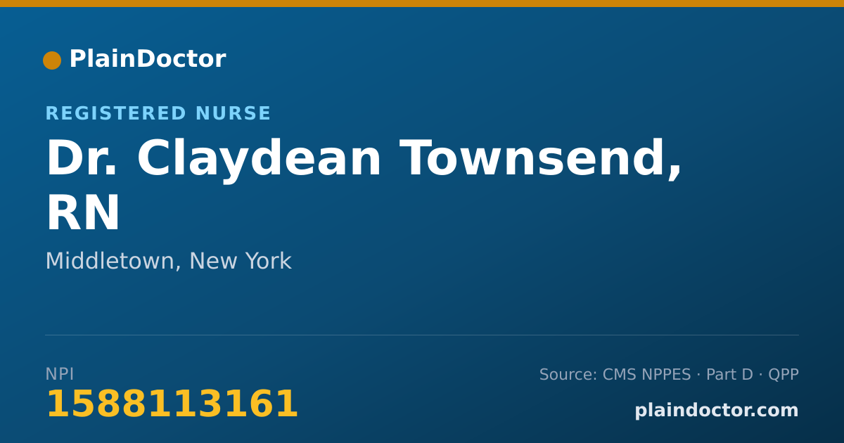 Shareable card for Claydean Townsend, RN - Registered Nurse, Middletown, NY
