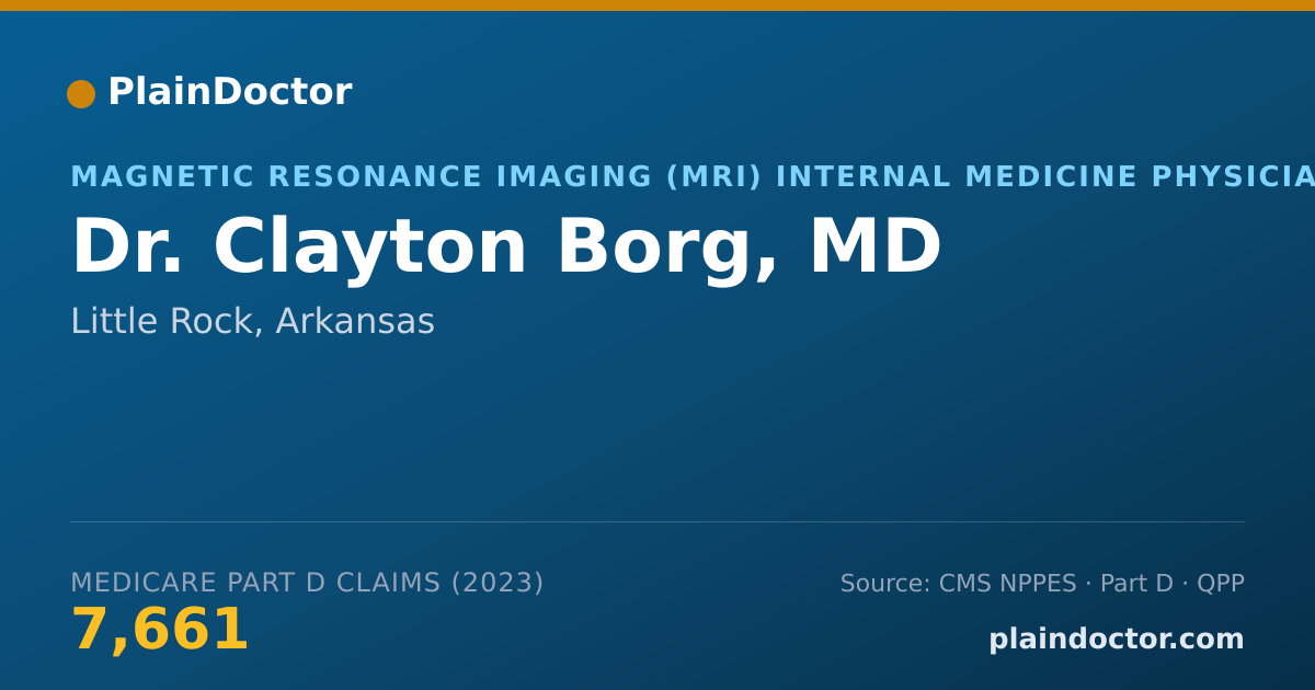 Shareable card for Clayton Borg, MD - Magnetic Resonance Imaging (MRI) Internal Medicine Physician, Little Rock, AR