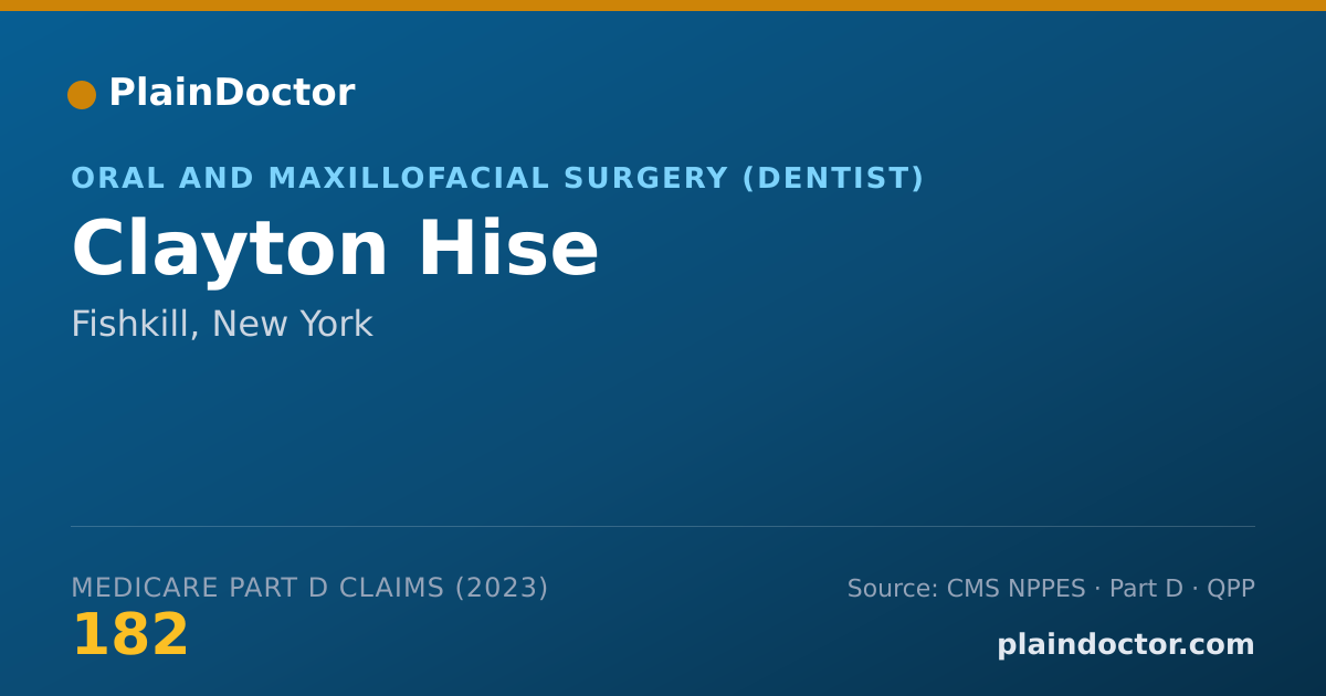 Shareable card for Clayton Hise - Oral and Maxillofacial Surgery (Dentist), Fishkill, NY