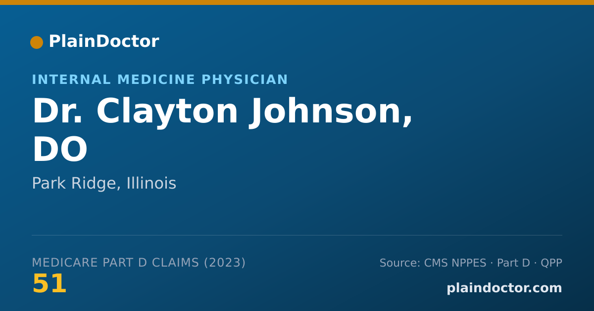 Shareable card for Clayton Johnson, DO - Internal Medicine Physician, Park Ridge, IL
