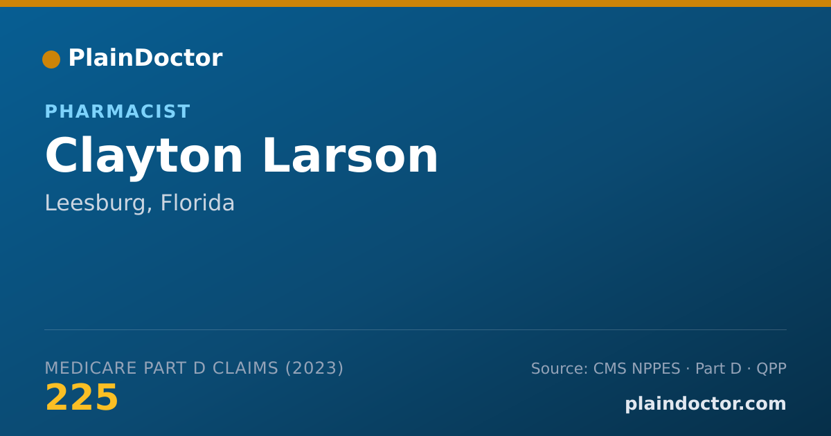 Shareable card for Clayton Larson - Pharmacist, Leesburg, FL