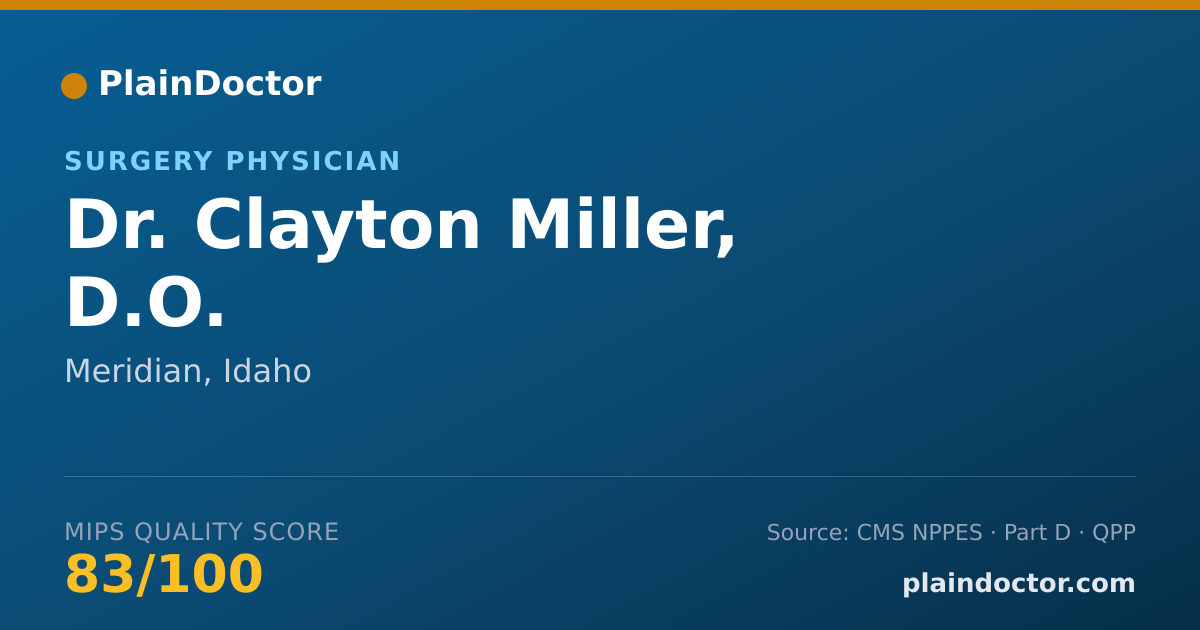 Shareable card for Clayton Miller, D.O. - Surgery Physician, Meridian, ID