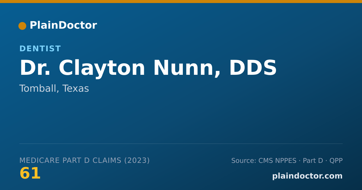 Shareable card for Clayton Nunn, DDS - Dentist, Tomball, TX