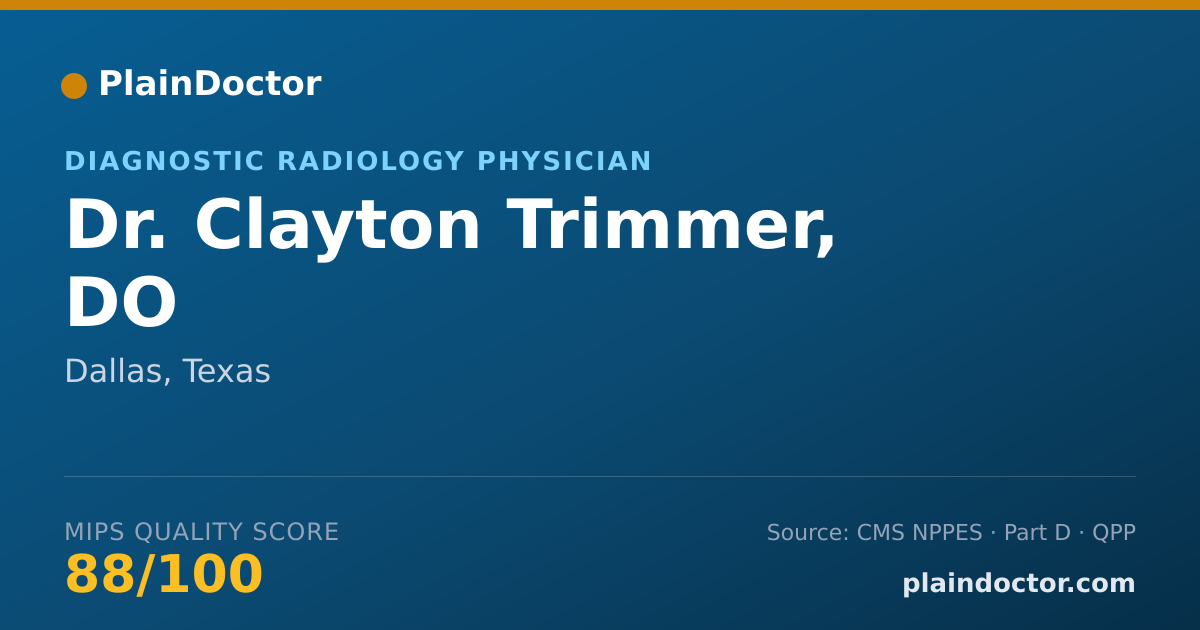 Shareable card for Clayton Trimmer, DO - Vascular & Interventional Radiology Physician, Dallas, TX
