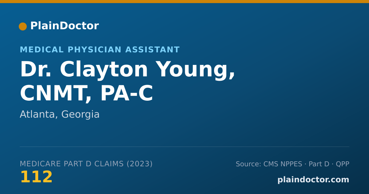 Shareable card for Clayton Young, CNMT, PA-C - Medical Physician Assistant, Atlanta, GA
