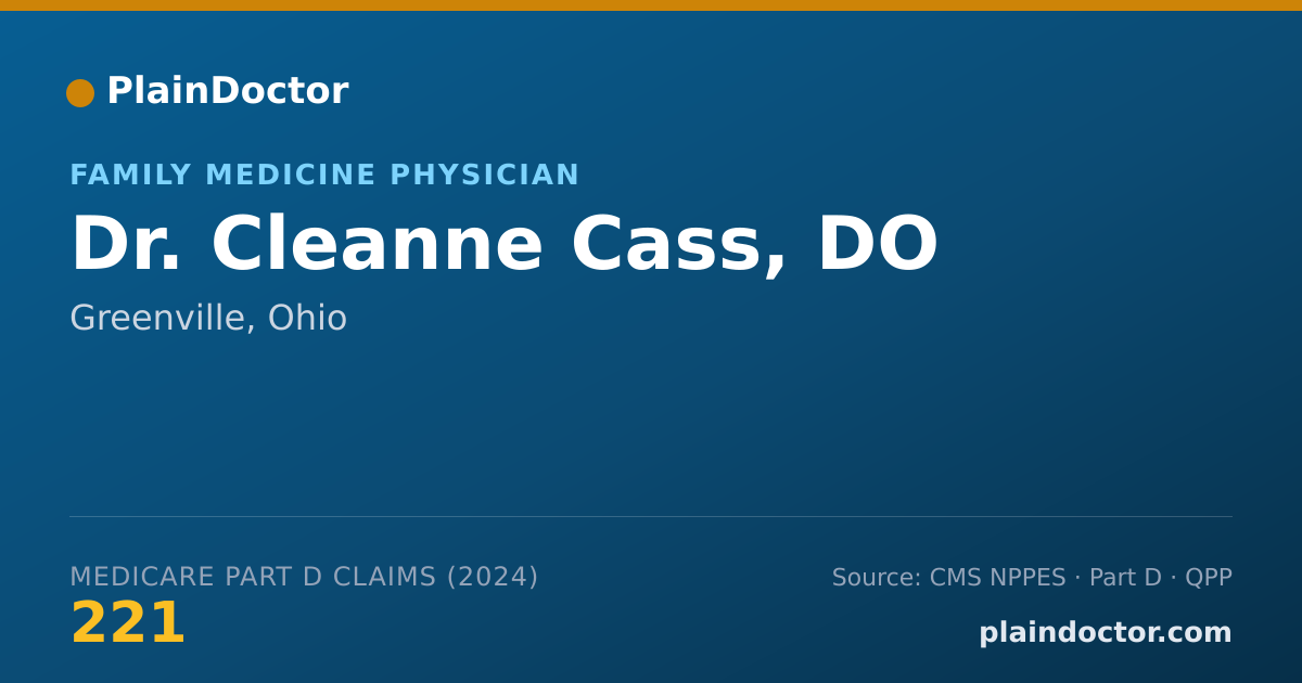Shareable card for Cleanne Cass, DO - Hospice and Palliative Medicine (Family Medicine) Physician, Greenville, OH
