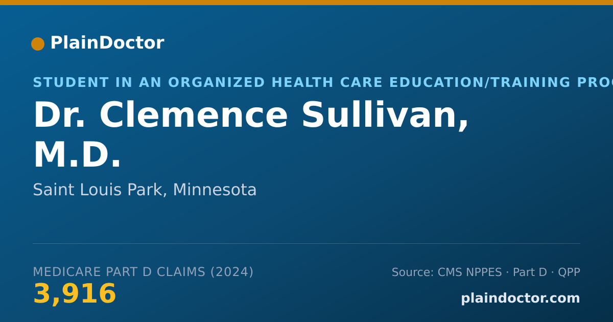Shareable card for Clemence Sullivan, M.D. - Student in an Organized Health Care Education/Training Program, Saint Louis Park, MN