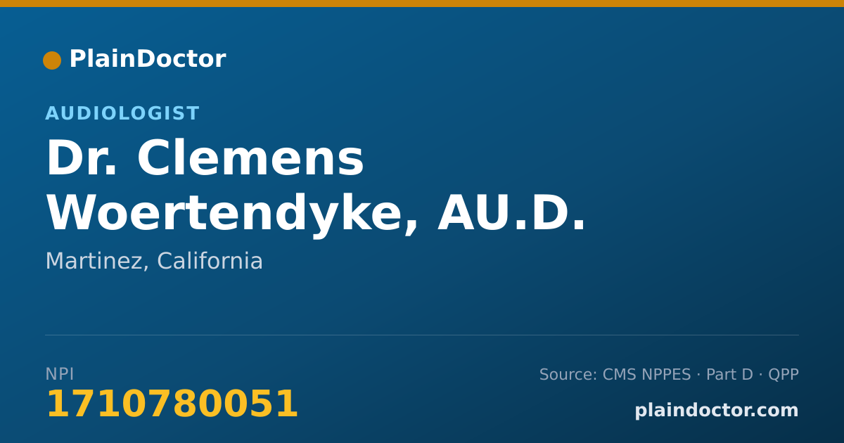 Shareable card for Clemens Woertendyke, AU.D. - Audiologist, Martinez, CA
