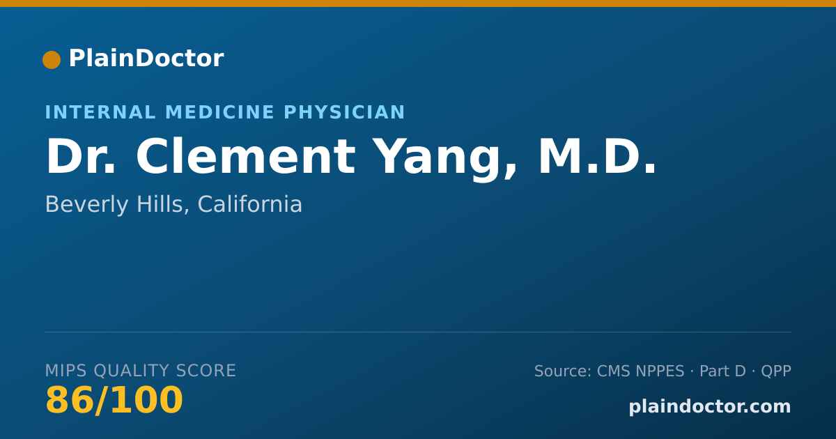 Shareable card for Clement Yang, M.D. - Specialist, Beverly Hills, CA