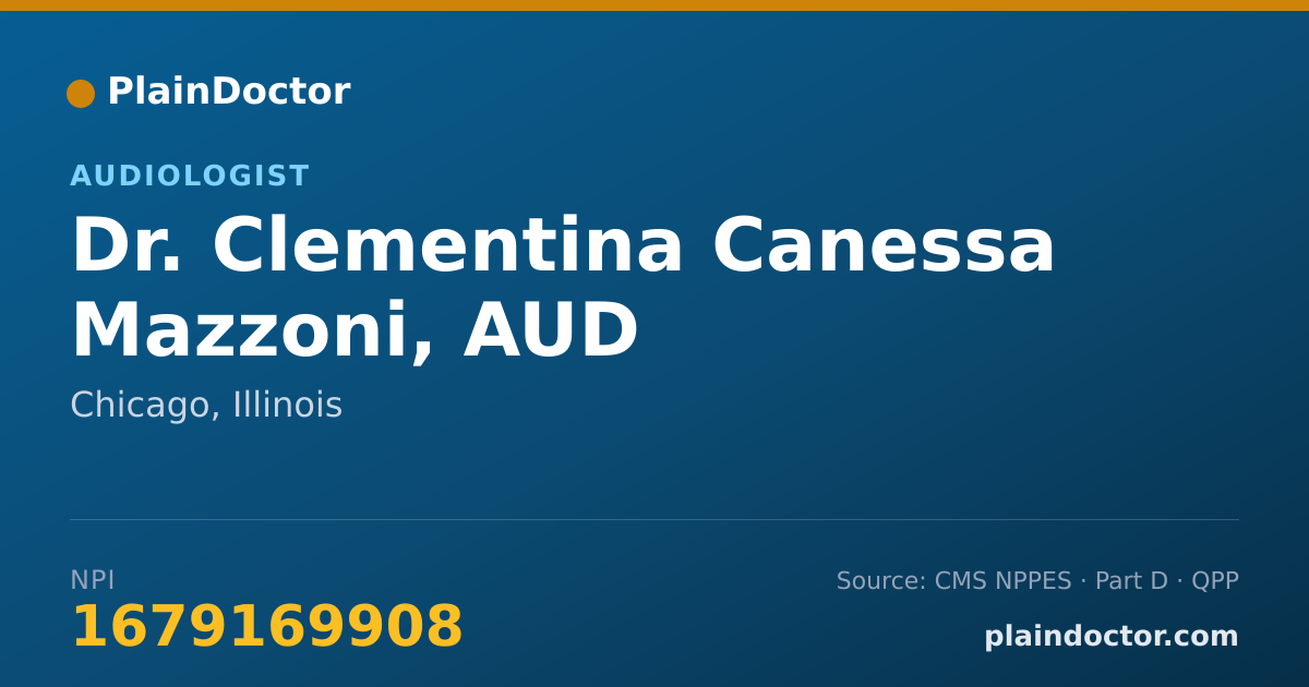 Shareable card for Clementina Canessa Mazzoni, AUD - Audiologist, Chicago, IL