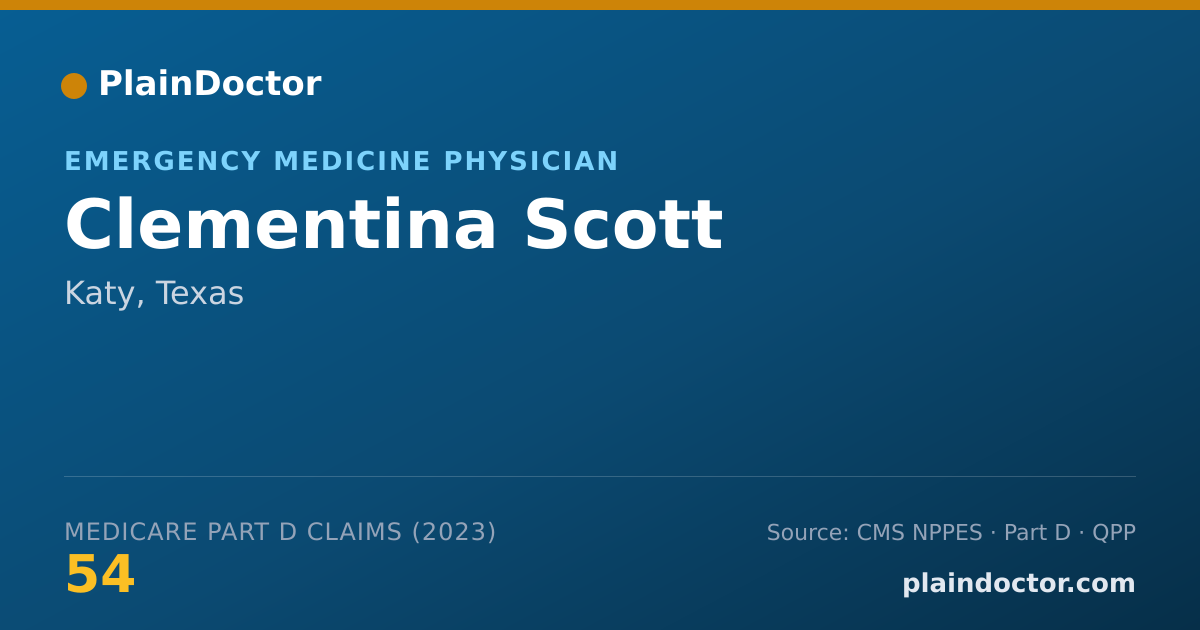 Shareable card for Clementina Scott - Emergency Medicine Physician, Katy, TX