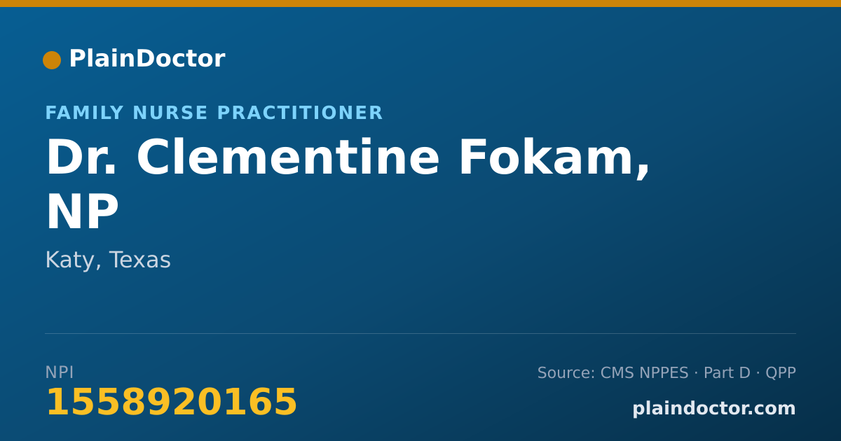 Shareable card for Clementine Fokam, NP - Family Nurse Practitioner, Katy, TX