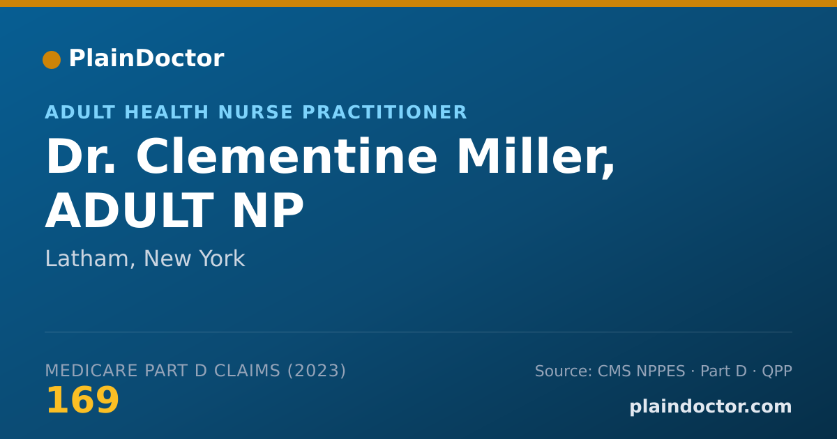 Shareable card for Clementine Miller, ADULT NP - Adult Health Nurse Practitioner, Latham, NY