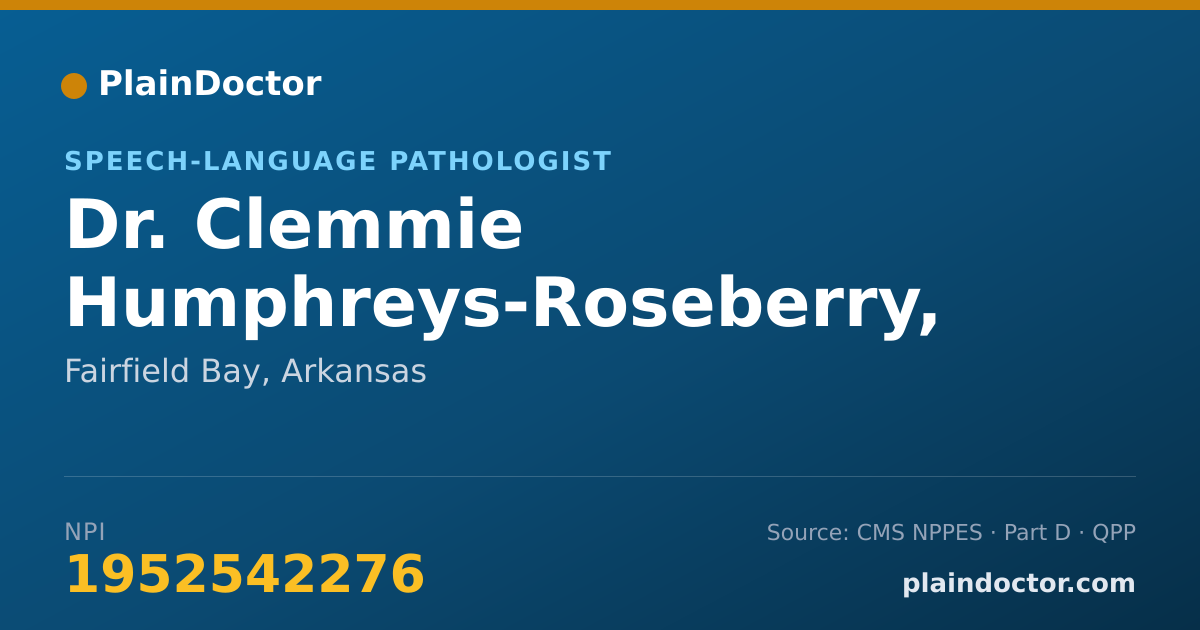 Shareable card for Clemmie Humphreys-Roseberry, SLP - Speech-Language Pathologist, Fairfield Bay, AR