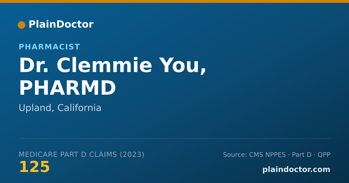 Shareable card for Clemmie You, PHARMD - Pharmacist, Upland, CA