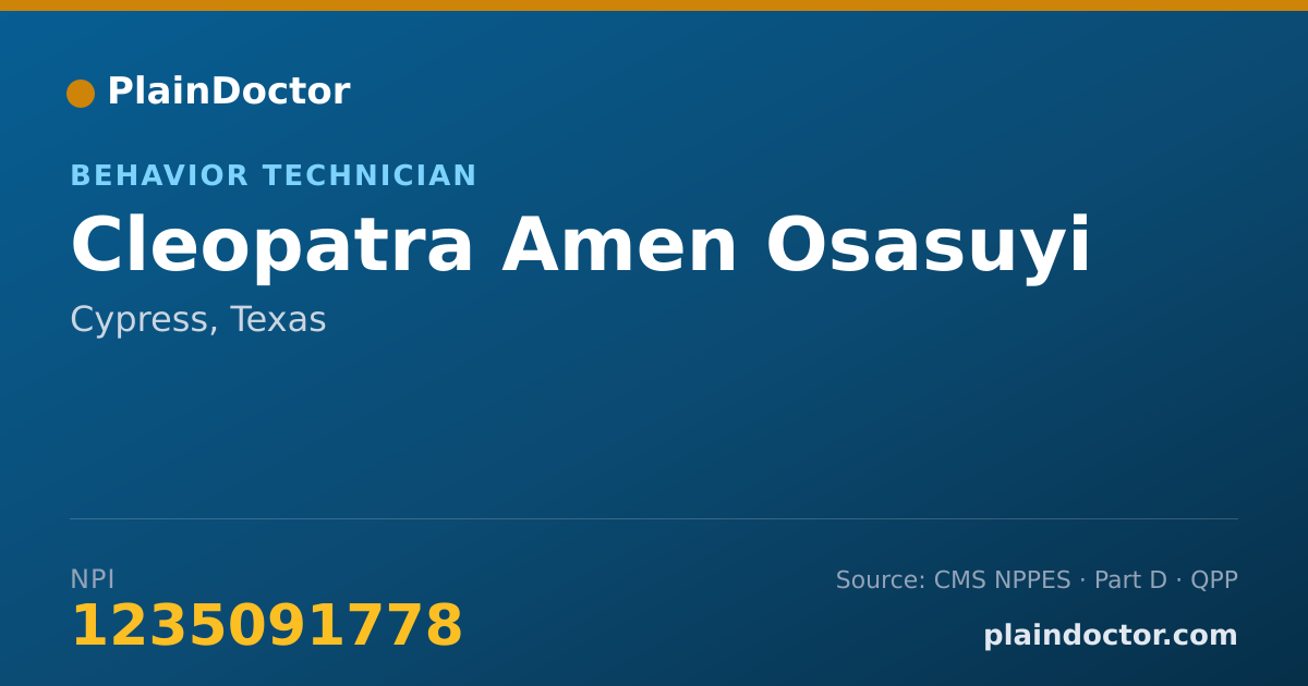 Shareable card for Cleopatra Amen Osasuyi - Behavior Technician, Cypress, TX