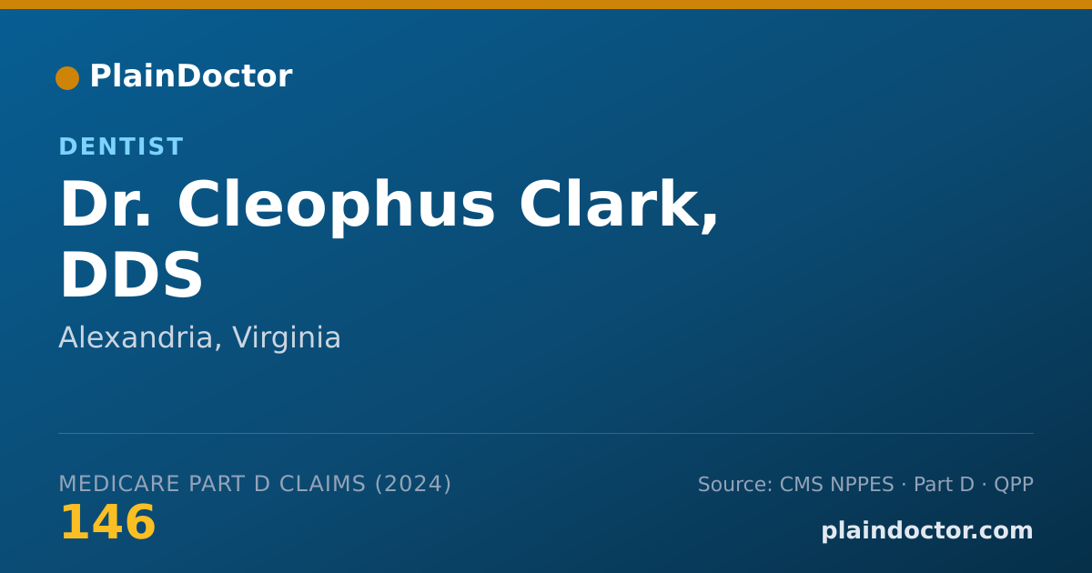 Shareable card for Cleophus Clark, DDS - Dentist, Alexandria, VA