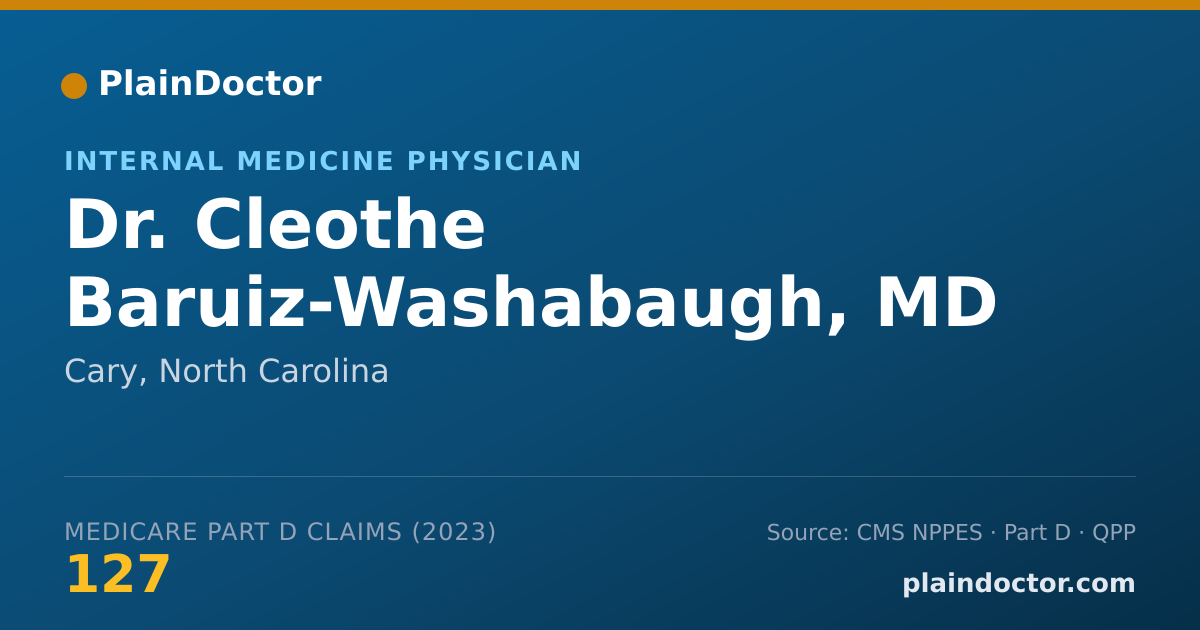 Shareable card for Cleothe Baruiz-Washabaugh, MD - Internal Medicine Physician, Cary, NC