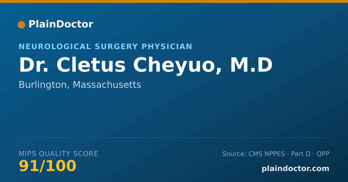 Shareable card for Cletus Cheyuo, M.D - Neurological Surgery Physician, Burlington, MA