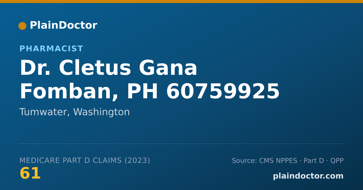 Shareable card for Cletus Gana Fomban, PH 60759925 - Pharmacist, Tumwater, WA