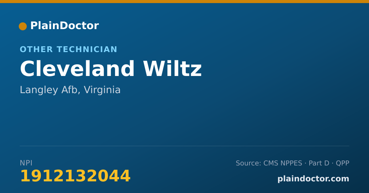 Shareable card for Cleveland Wiltz - Other Technician, Langley Afb, VA