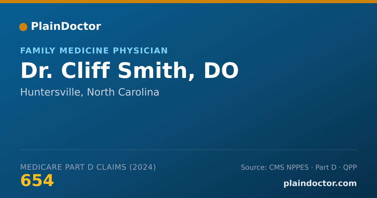 Shareable card for Cliff Smith, DO - Family Medicine Physician, Huntersville, NC