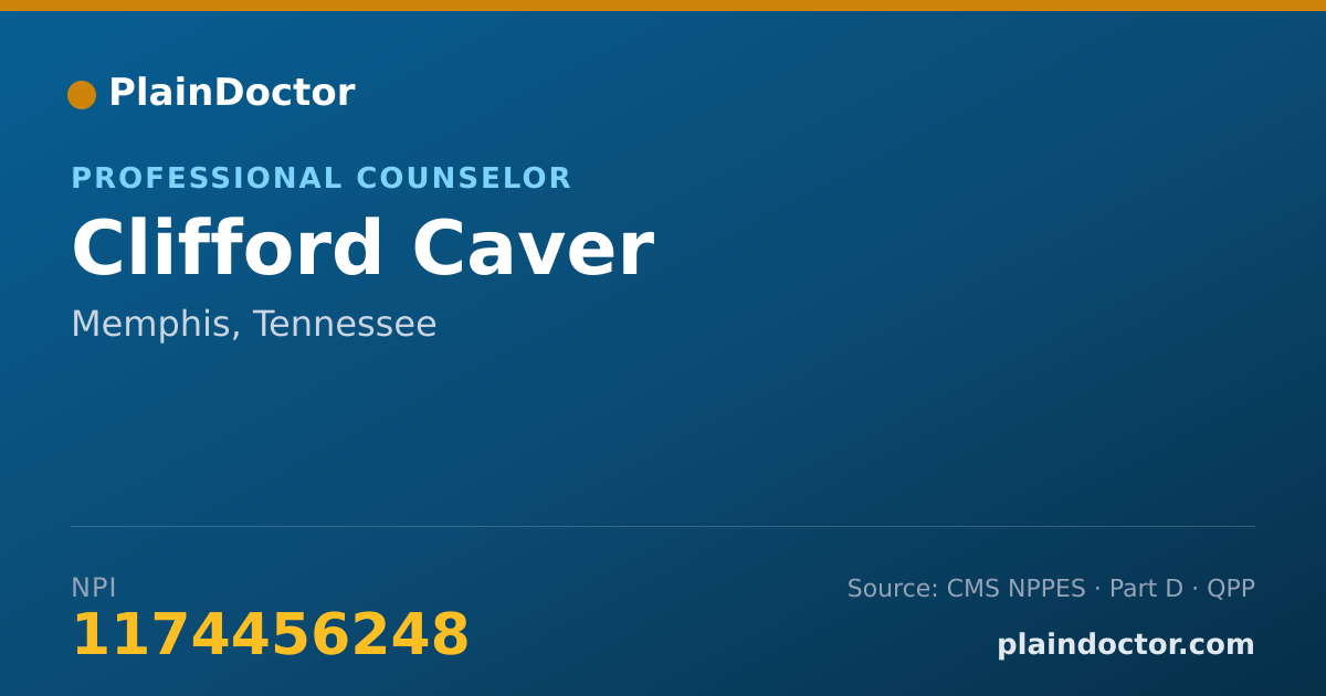 Shareable card for Clifford Caver - Professional Counselor, Memphis, TN