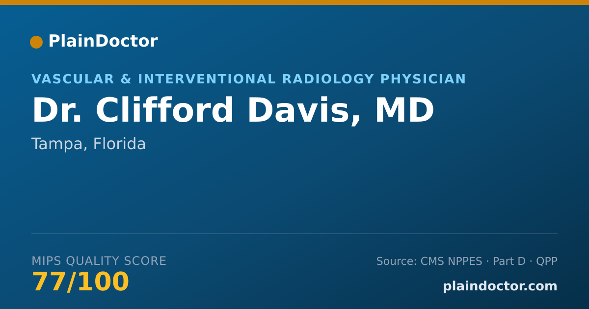 Shareable card for Clifford Davis, MD - Diagnostic Radiology Physician, Tampa, FL