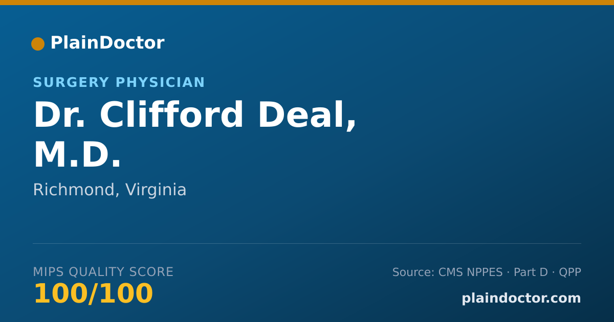 Shareable card for Clifford Deal, M.D. - Surgery Physician, Richmond, VA