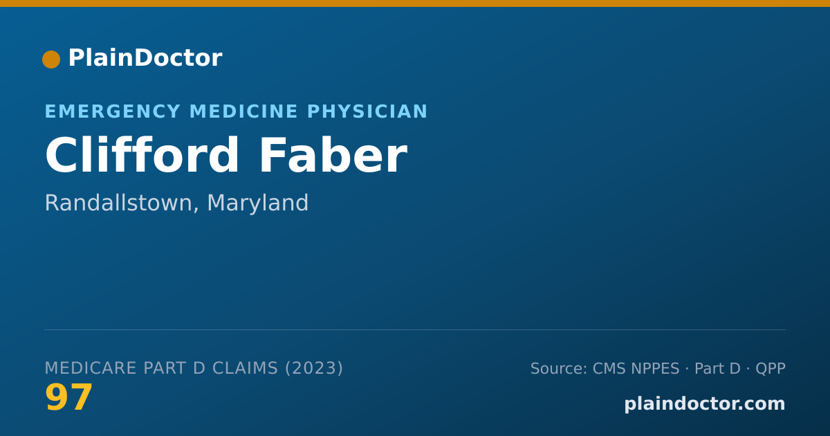 Shareable card for Clifford Faber - Emergency Medicine Physician, Randallstown, MD