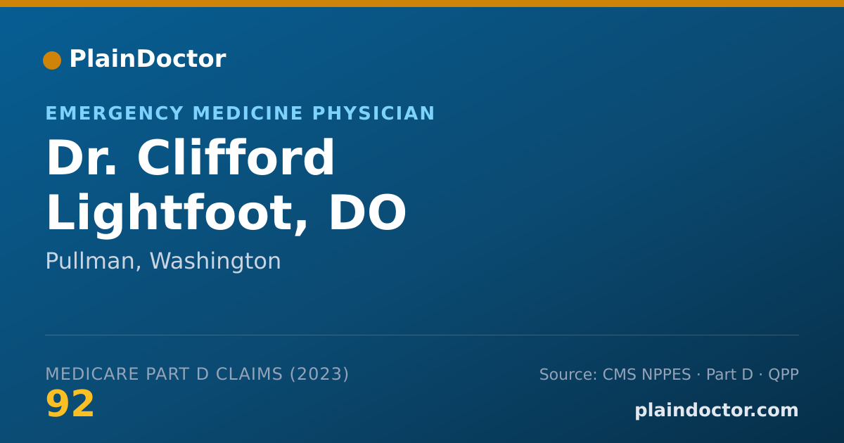 Shareable card for Clifford Lightfoot, DO - Emergency Medicine Physician, Pullman, WA