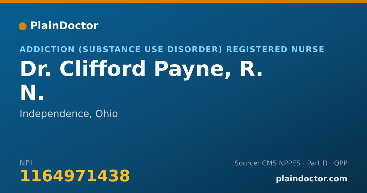 Shareable card for Clifford Payne, R. N. - Addiction (Substance Use Disorder) Registered Nurse, Independence, OH