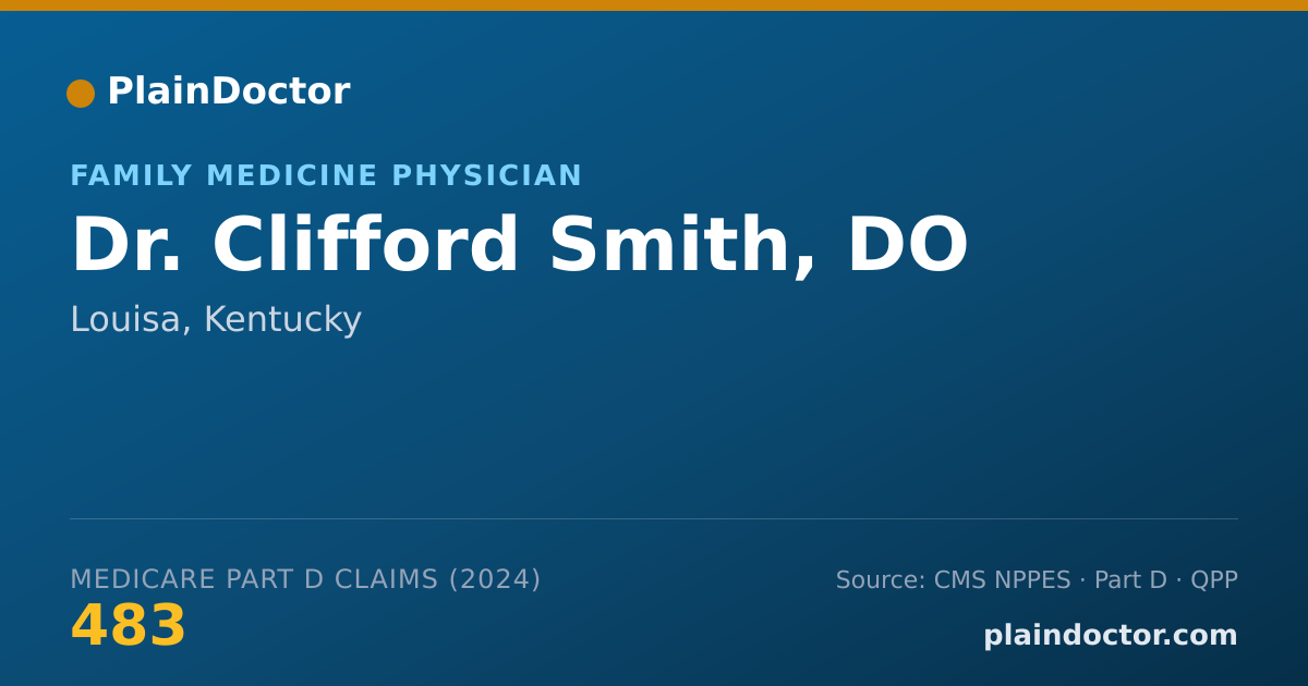 Shareable card for Clifford Smith, DO - Family Medicine Physician, Owingsville, KY