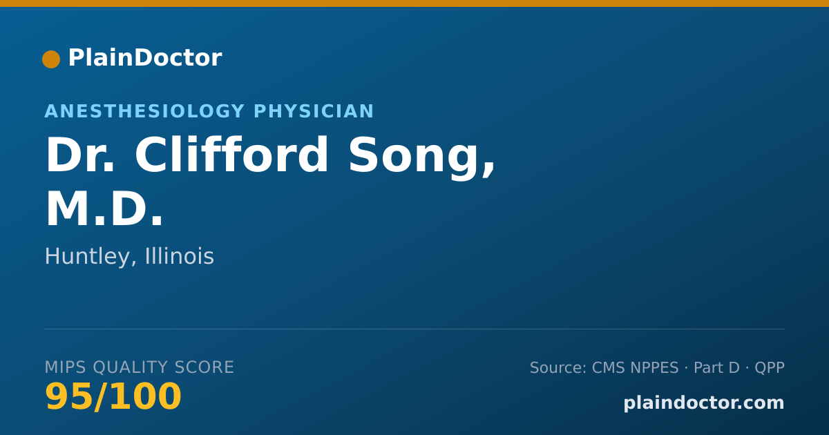 Shareable card for Clifford Song, M.D. - Anesthesiology Physician, Huntley, IL