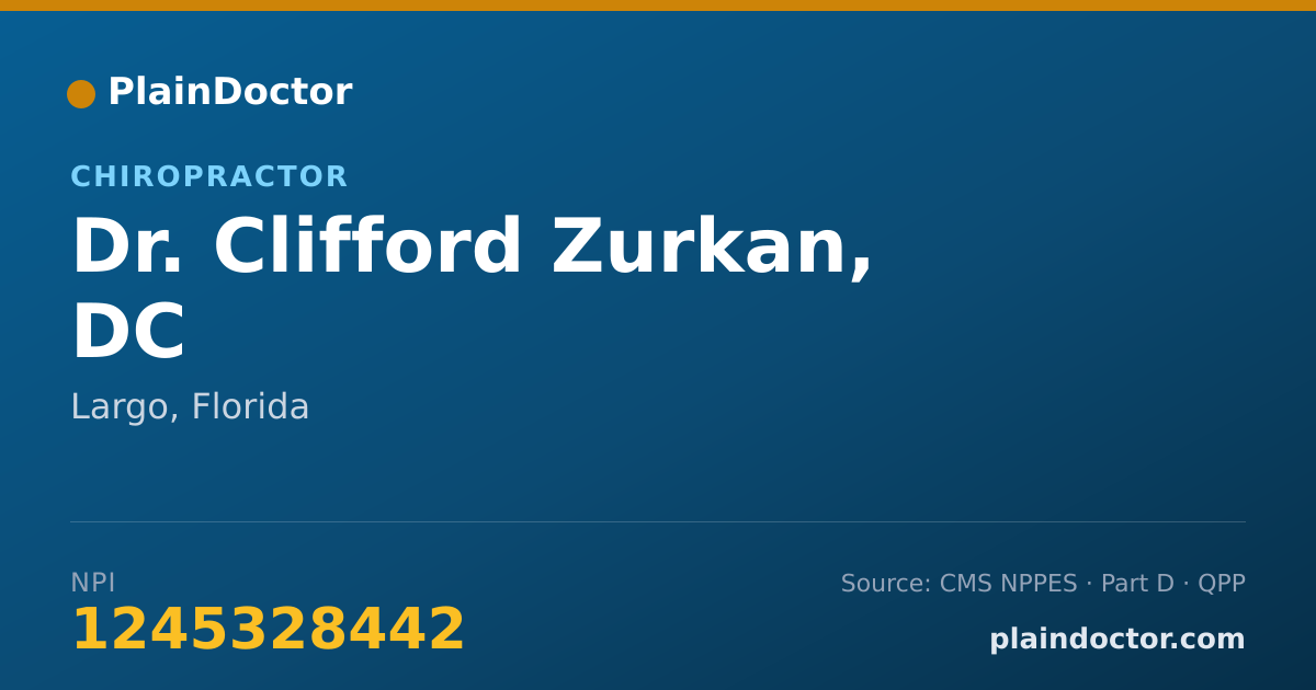 Shareable card for Clifford Zurkan, DC - Chiropractor, Largo, FL