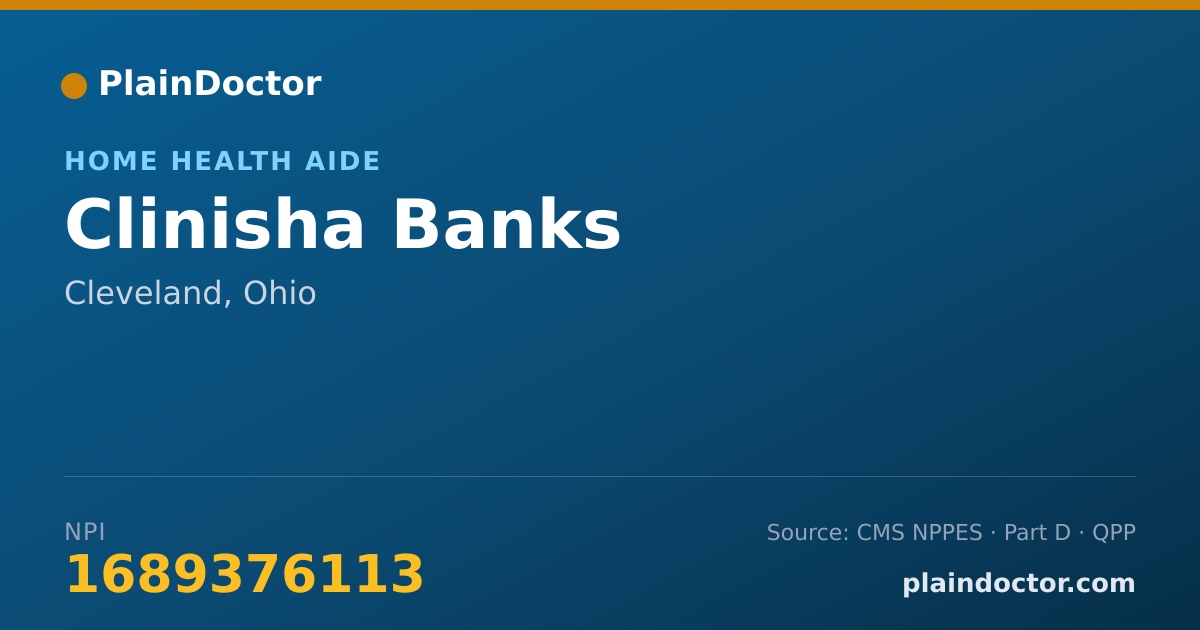 Shareable card for Clinisha Banks - Home Health Aide, Cleveland, OH