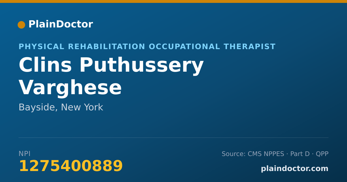 Shareable card for Clins Puthussery Varghese - Physical Rehabilitation Occupational Therapist, Bayside, NY