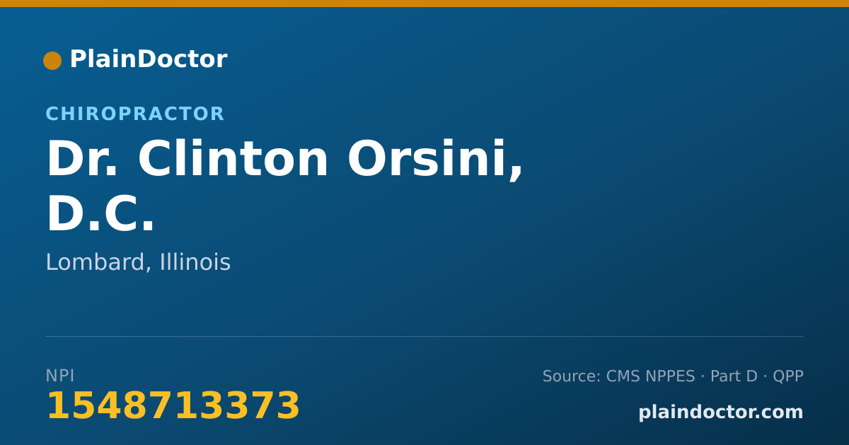 Shareable card for Clinton Orsini, D.C. - Chiropractor, Lombard, IL