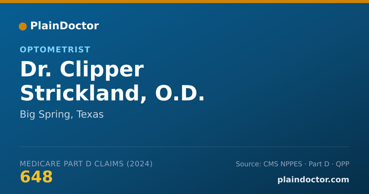 Shareable card for Clipper Strickland, O.D. - Optometrist, Big Spring, TX