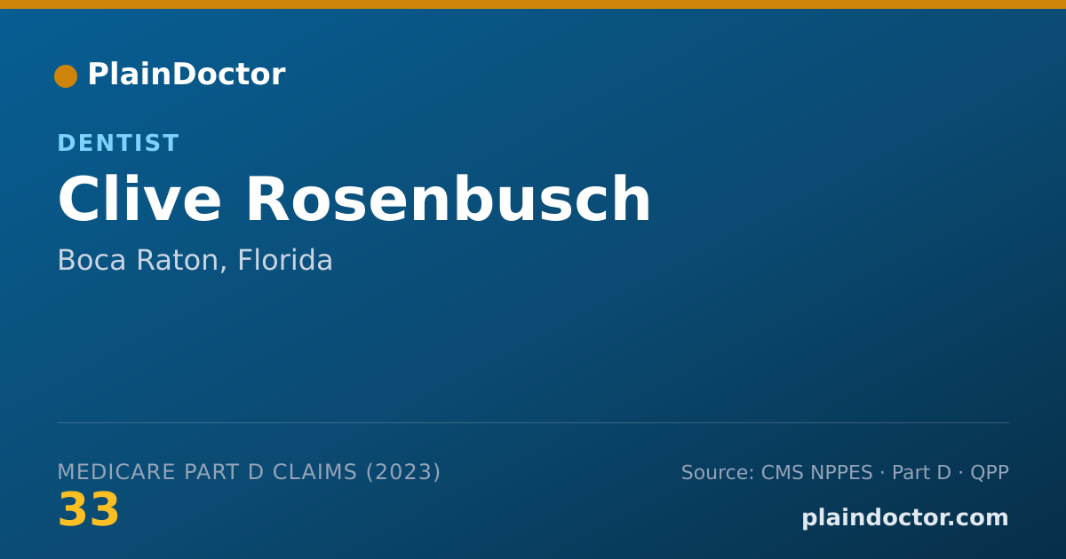 Shareable card for Clive Rosenbusch - Dentist, Boca Raton, FL